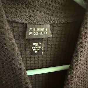 Eileen Fisher Black Waffle Knit Blazer/Cardigan